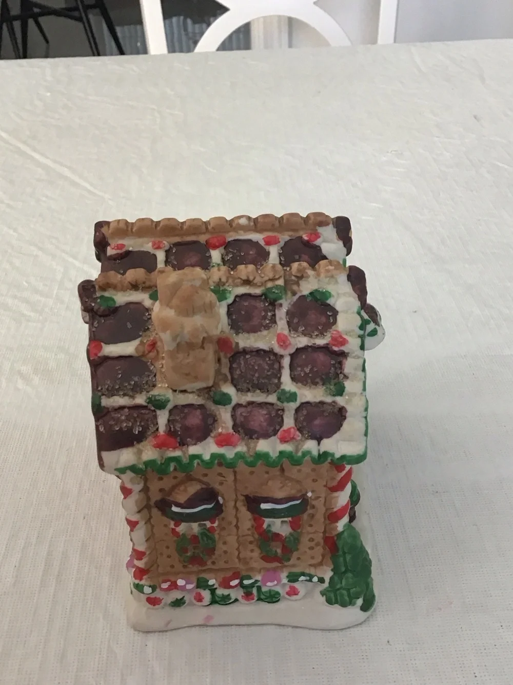 Festive Gingerbread House Holiday 2005- Pink & Multicolor